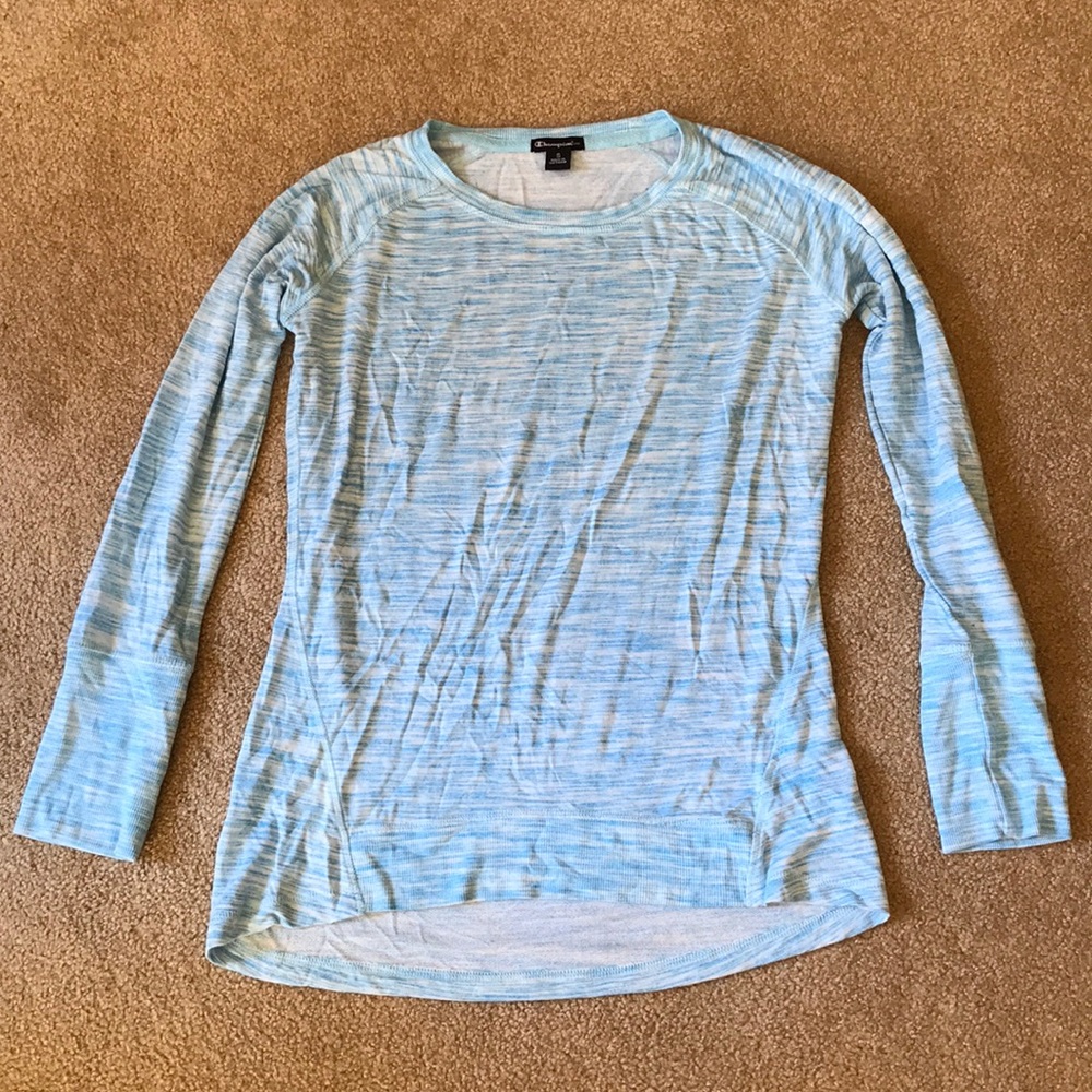 Champion elite blue long sleeve small top shirt
